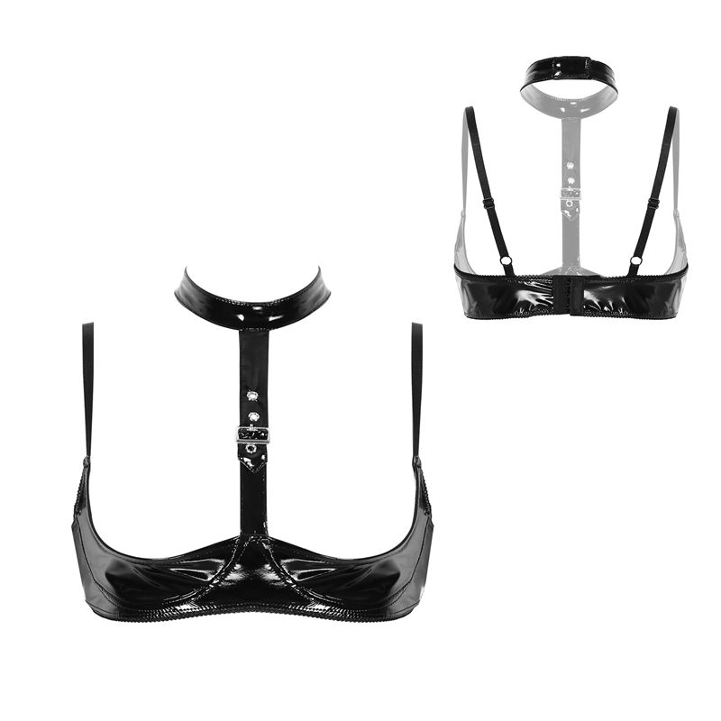 Womens Patent Leather Lingerie – Bralette Triangle Set Bewertung und Preis