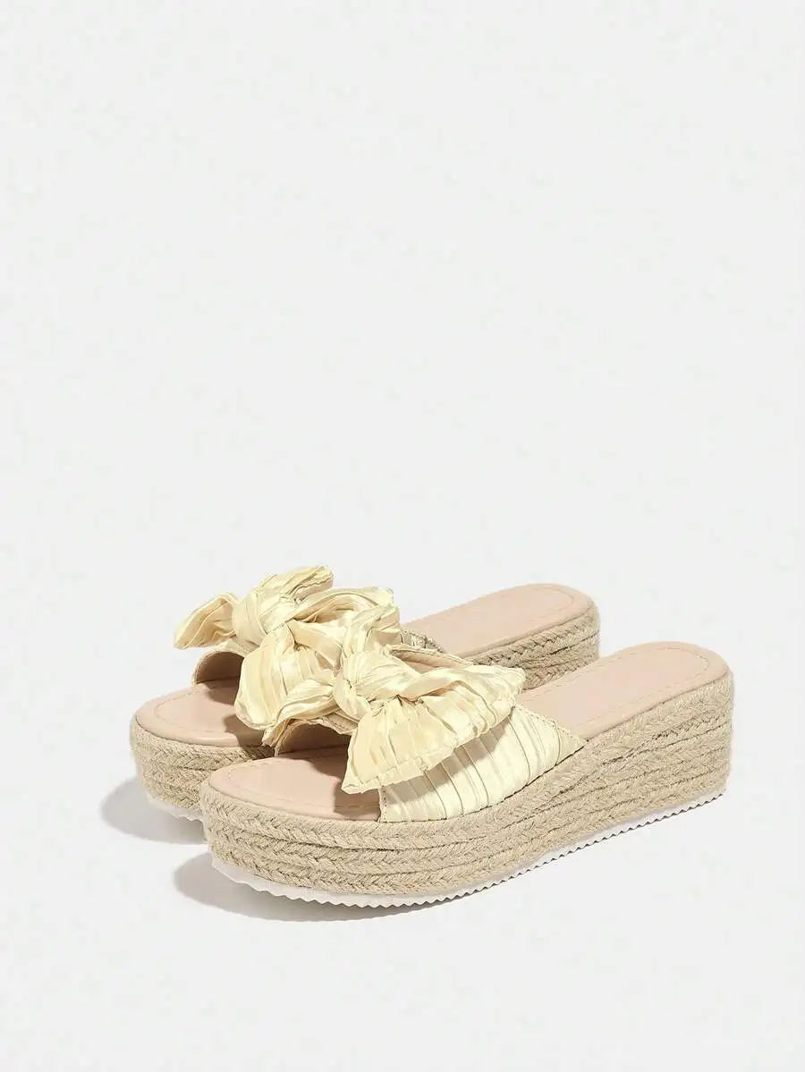 Pleated Satin Bow Espadrille P – Wedge Espadrille Women Bewertung und Preis