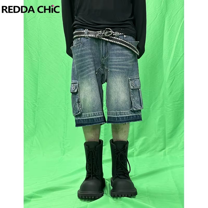 REDDACHIC Men Big Pockets Whis – Shorts Denim Frayed Bewertung und Preis