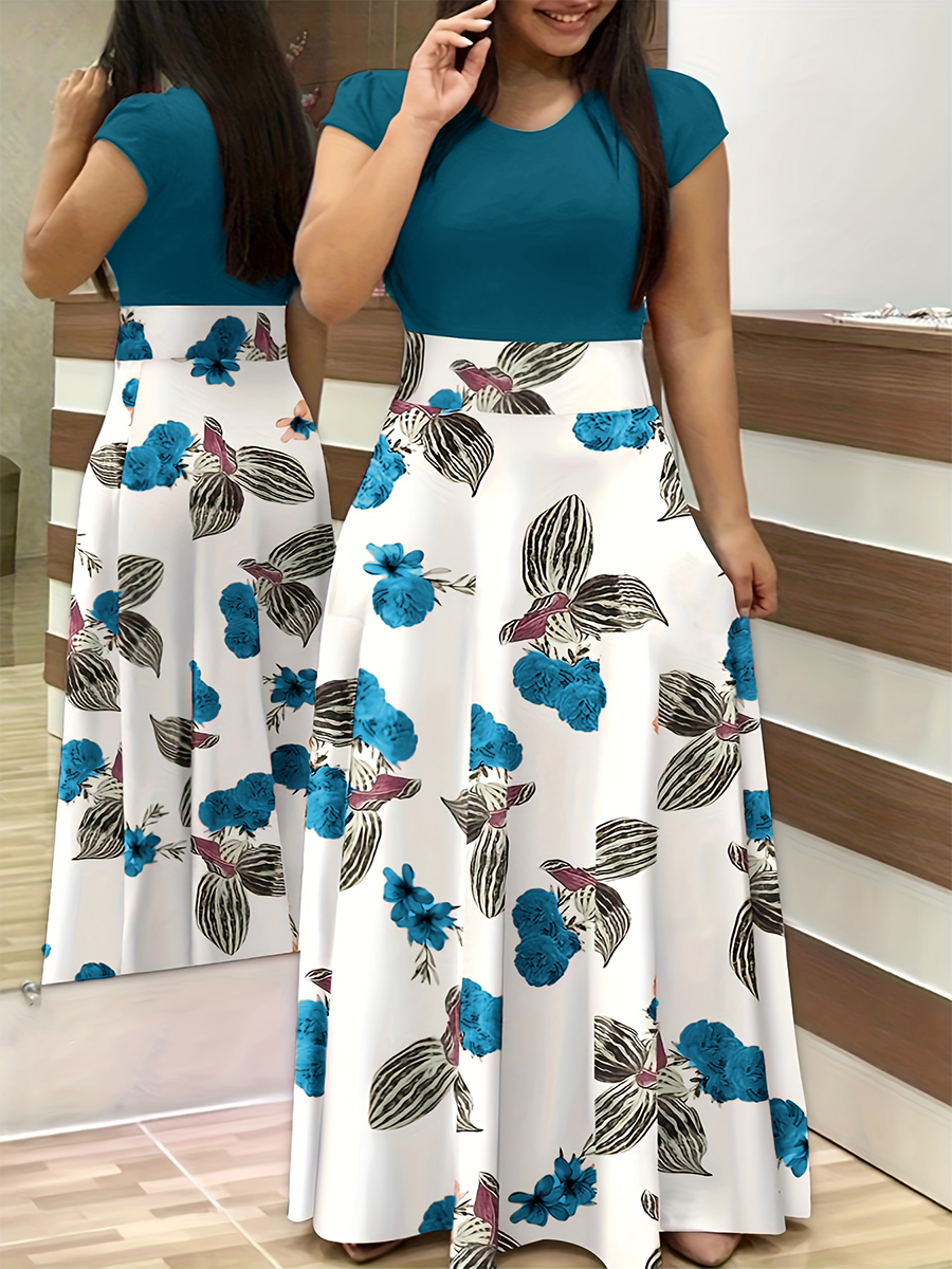 Plus Size Women's Dress Crew N – Romper Floral Print Bewertung und Preis
