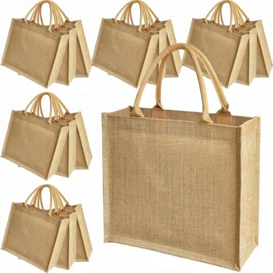 15 Pack Burlap Tote Bags 12x12 – Tote Bag Beach Bewertung und Preis