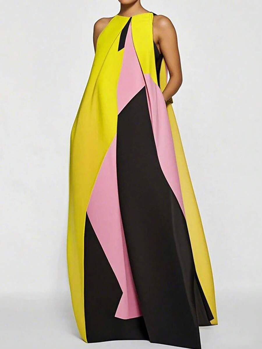 Women Color Block Maxi Dress H – Maxi Dress Halter Bewertung und Preis