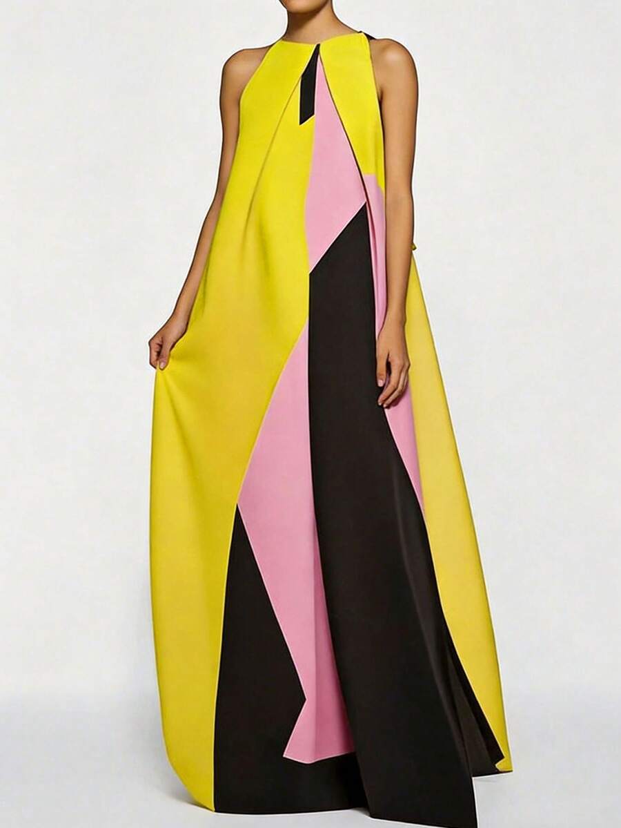 Women Color Block Maxi Dress H – Maxi Dress Halter Bewertung und Preis