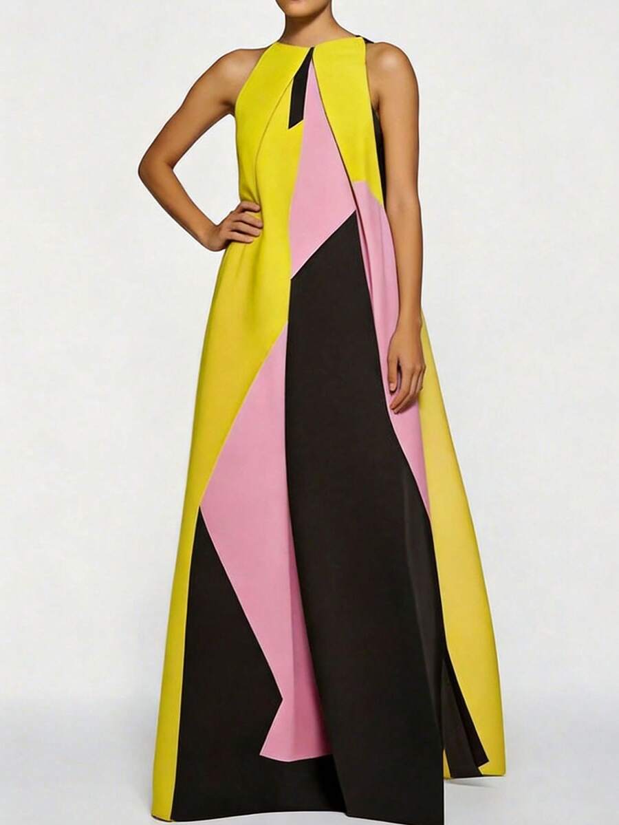Women Color Block Maxi Dress H – Maxi Dress Halter Bewertung und Preis