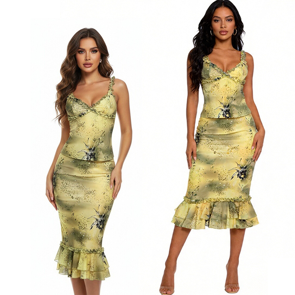 Women's Dress 2 Piece Floral P – Midi Skirt Floral Bewertung und Preis