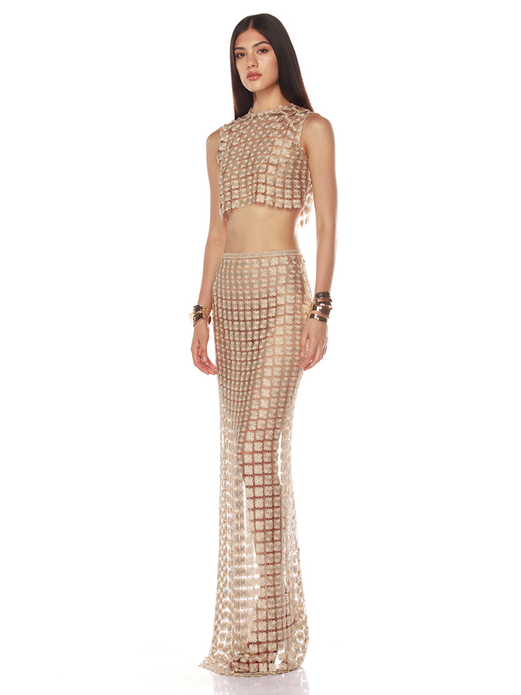 VC Stylish Beige Sleeveless Cr – Crop Top Crochet Bewertung und Preis