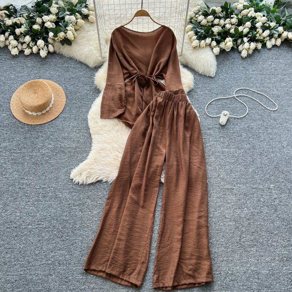 Two Pieces Women Pant Sets Sol – Linen Pant Wide Bewertung und Preis
