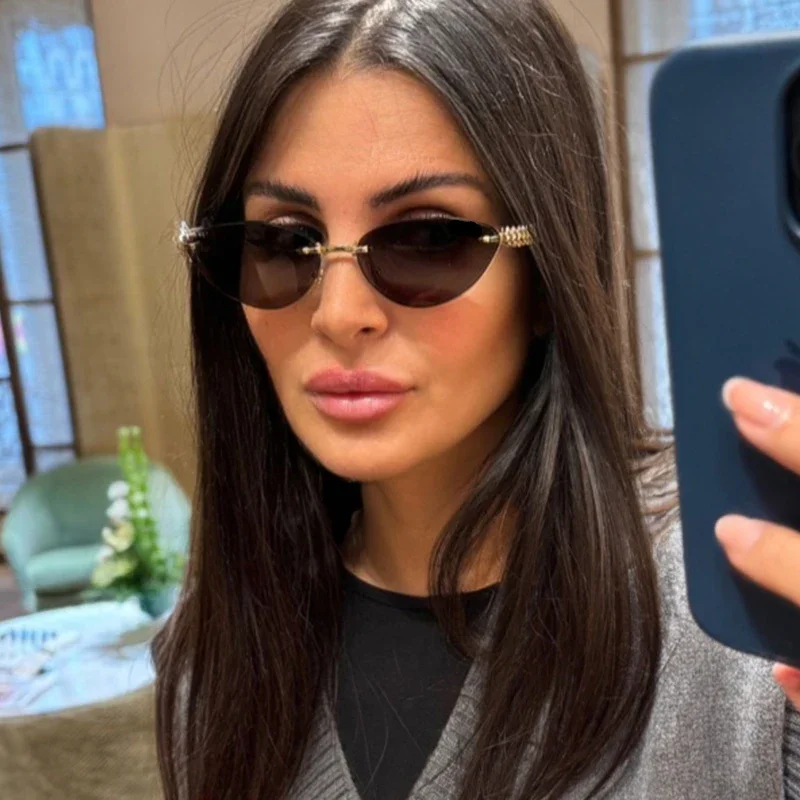 New Cat Eye Rivet Rimless Sung – Sunglasses Cat Eye Bewertung und Preis