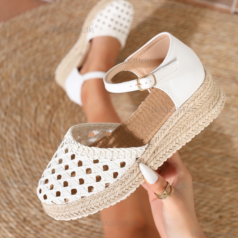 Boho Women's Hollow Out Woven  – Wedge Espadrille Women Bewertung und Preis