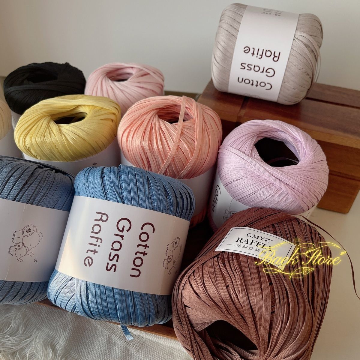 102M/roll Multicolor Raffia Ya – Crochet Bag Raffia Bewertung und Preis