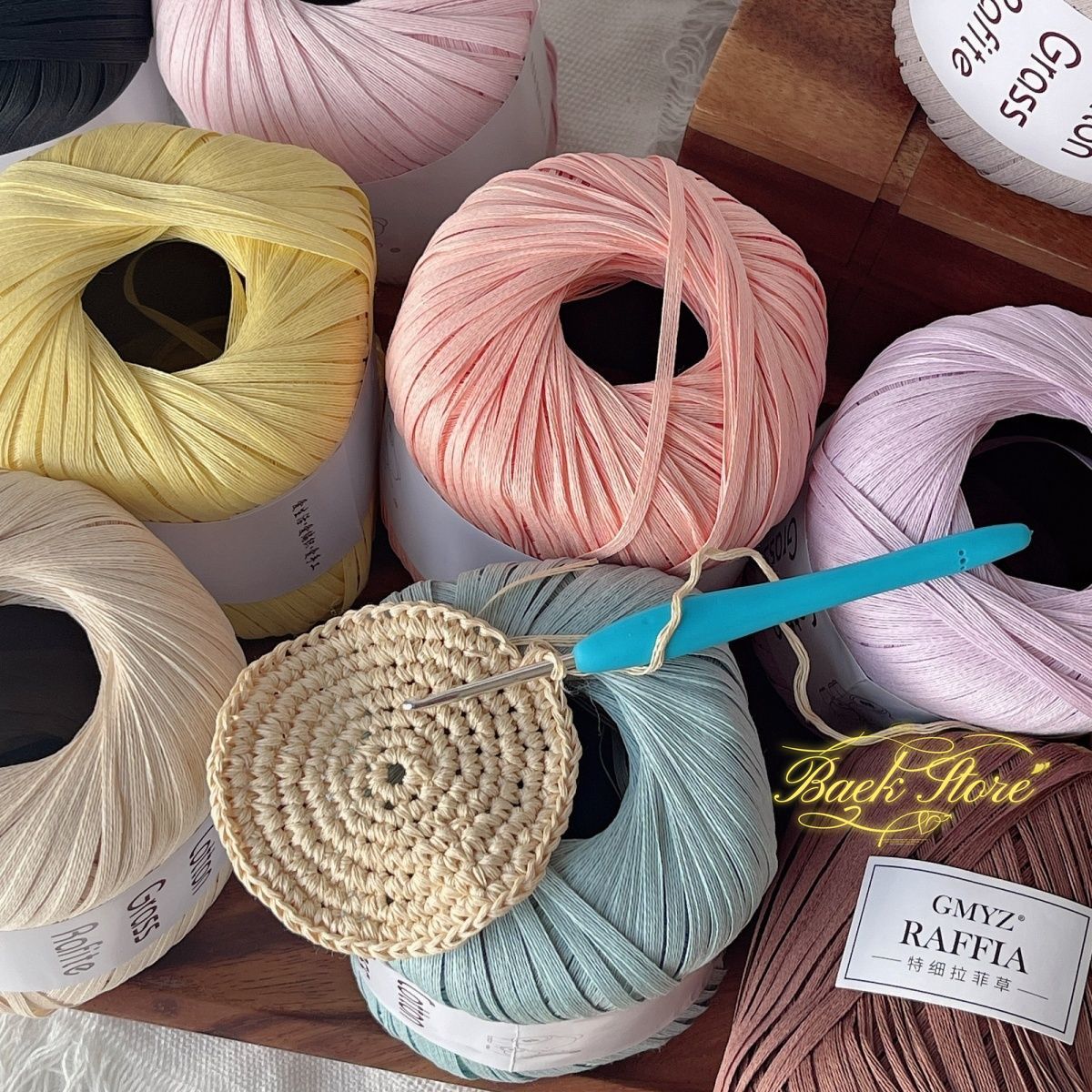 102M/roll Multicolor Raffia Ya – Crochet Bag Raffia Bewertung und Preis