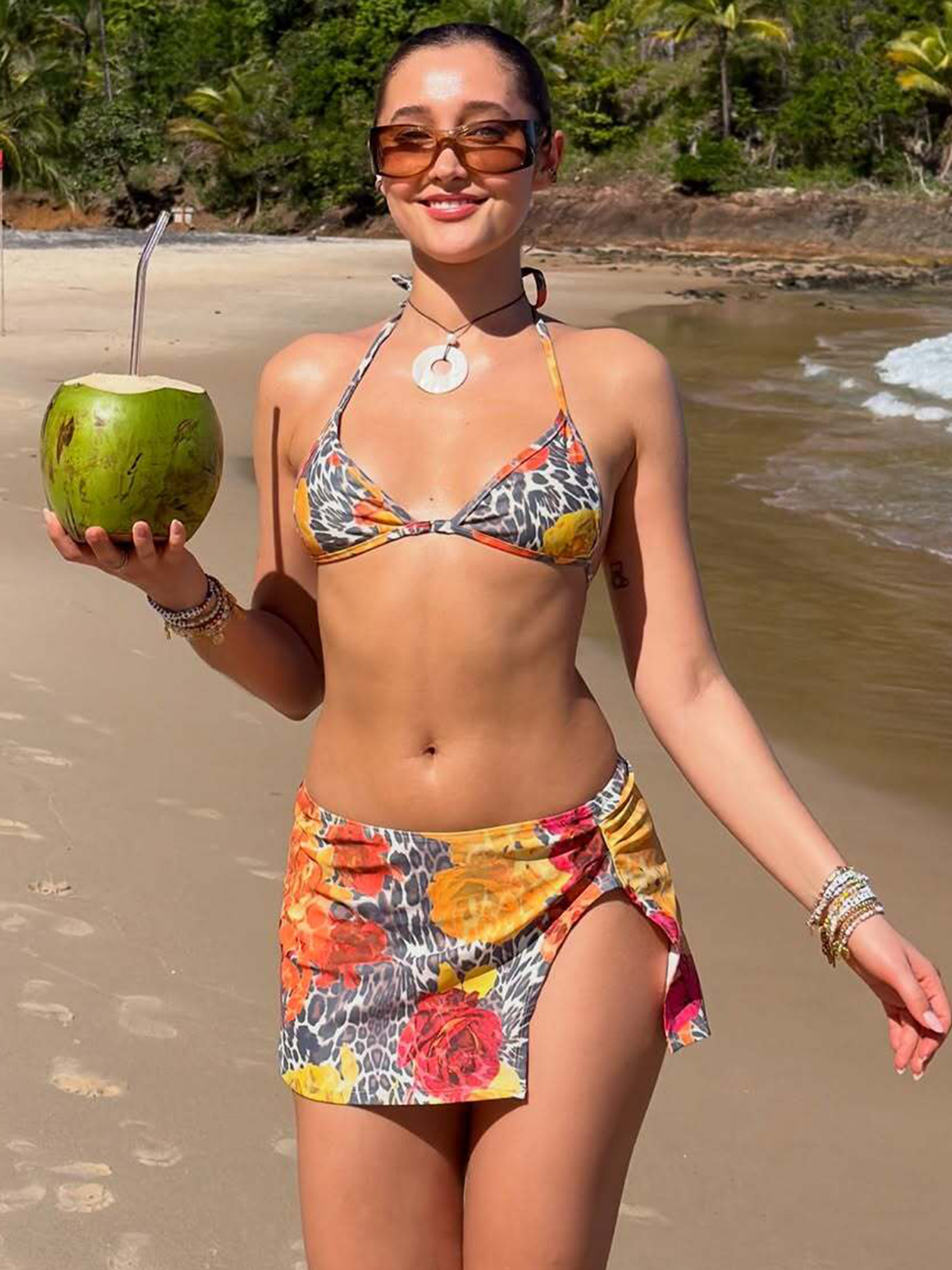 Hugcitar Polka Dot Print 3 Pie – Swimsuit Bikini Ruched Bewertung und Preis
