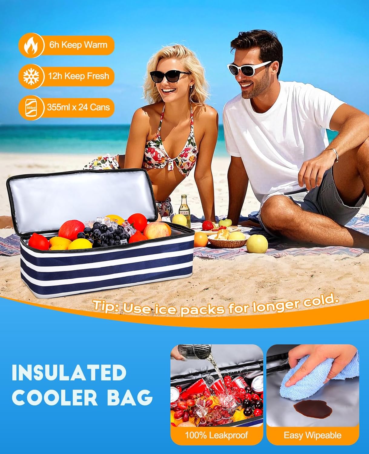 Beach Bag with Cooler, 49L Wat – Tote Bag Beach Bewertung und Preis