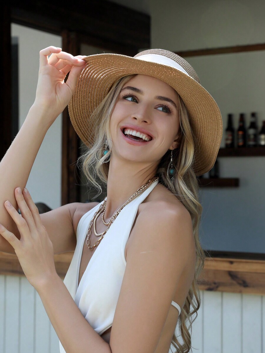 Women Sun Straw Hat Wide Brim  – Hat Floppy Wide Bewertung und Preis