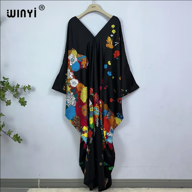 WINYI print summer maxi dress  – Cover Up Kaftan Bewertung und Preis