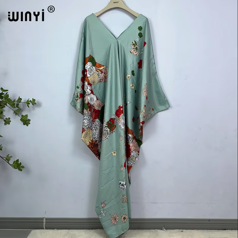 WINYI print summer maxi dress  – Cover Up Kaftan Bewertung und Preis