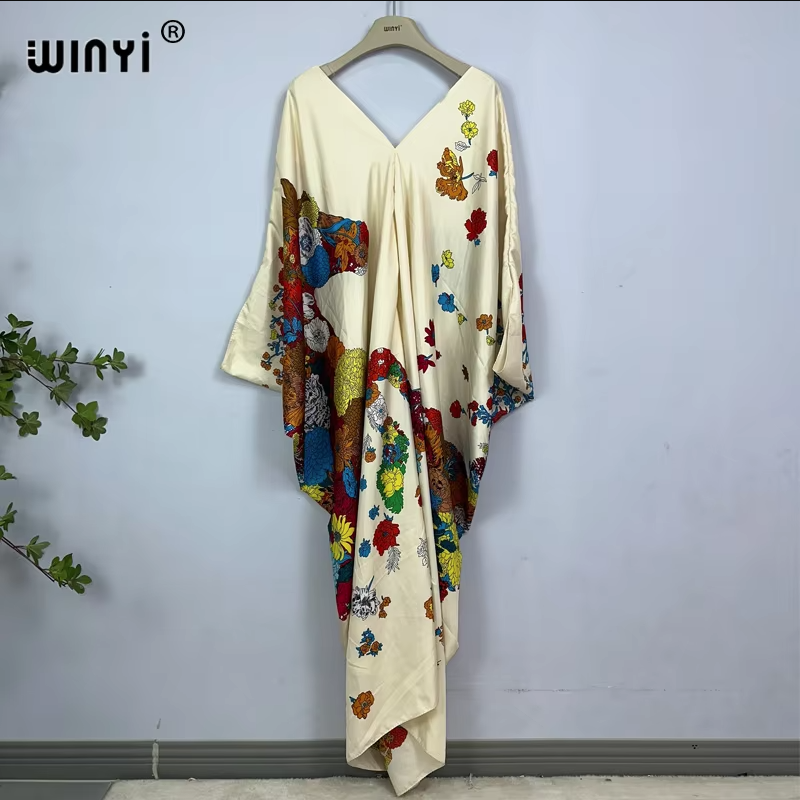 WINYI print summer maxi dress  – Cover Up Kaftan Bewertung und Preis