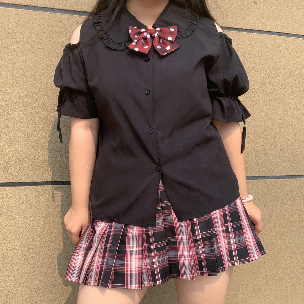 Large Size Jk Uniform Off-the- – Blouse Off Shoulder Bewertung und Preis
