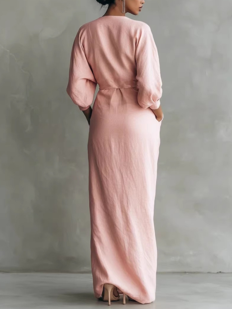 Women Linen Blend Wrap Maxi Dr – Linen Dress Wrap Bewertung und Preis
