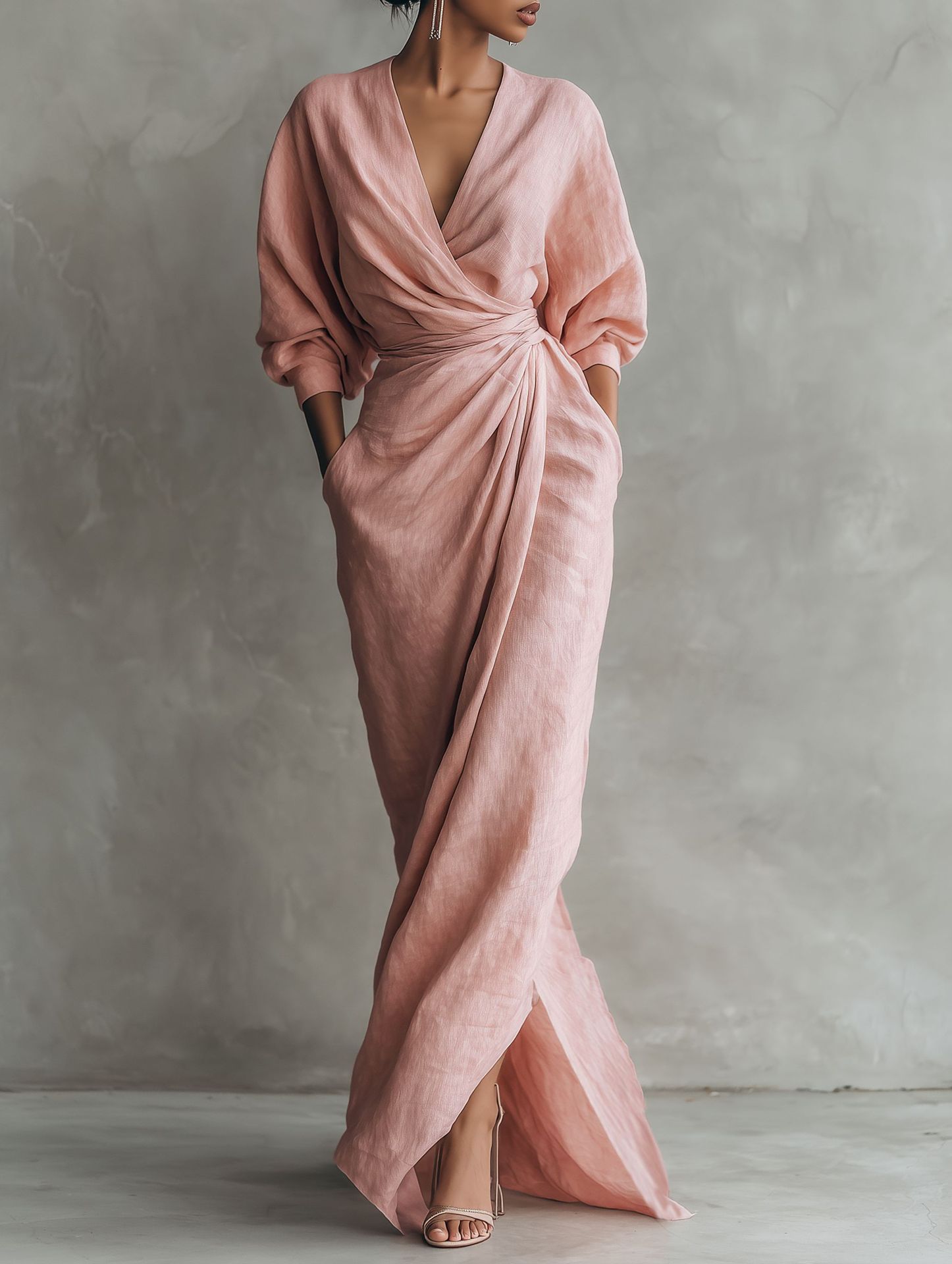 Women Linen Blend Wrap Maxi Dr – Linen Dress Wrap Bewertung und Preis