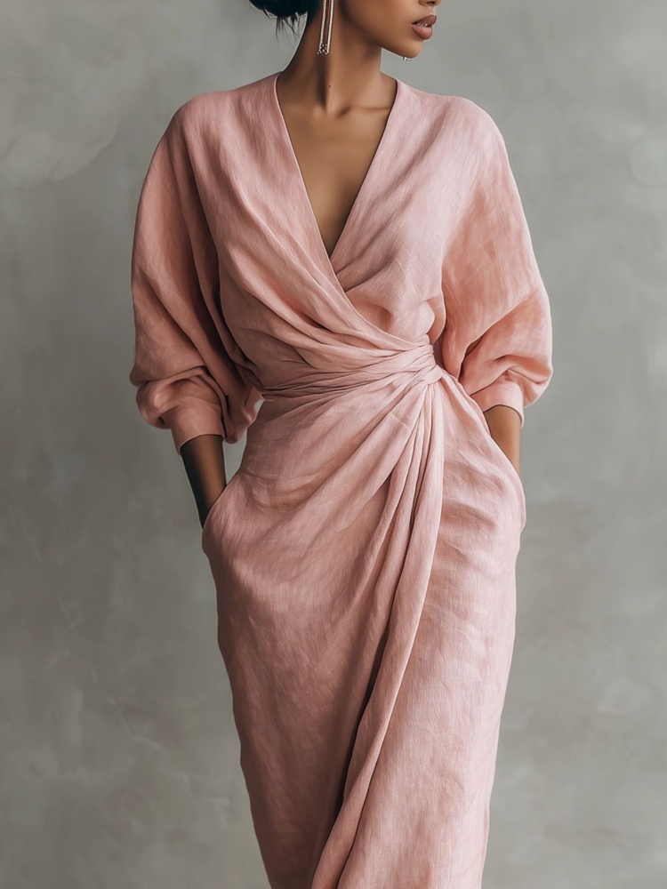 Women Linen Blend Wrap Maxi Dr – Linen Dress Wrap Bewertung und Preis