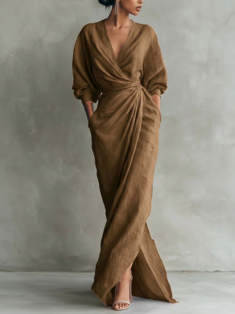 Women Linen Blend Wrap Maxi Dr – Linen Dress Wrap Bewertung und Preis