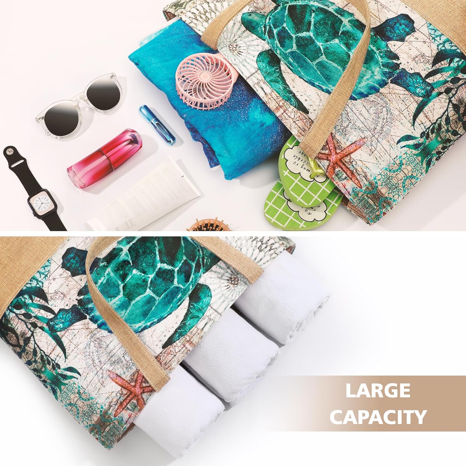 Large Beach Bag for Women with – Tote Bag Beach Bewertung und Preis