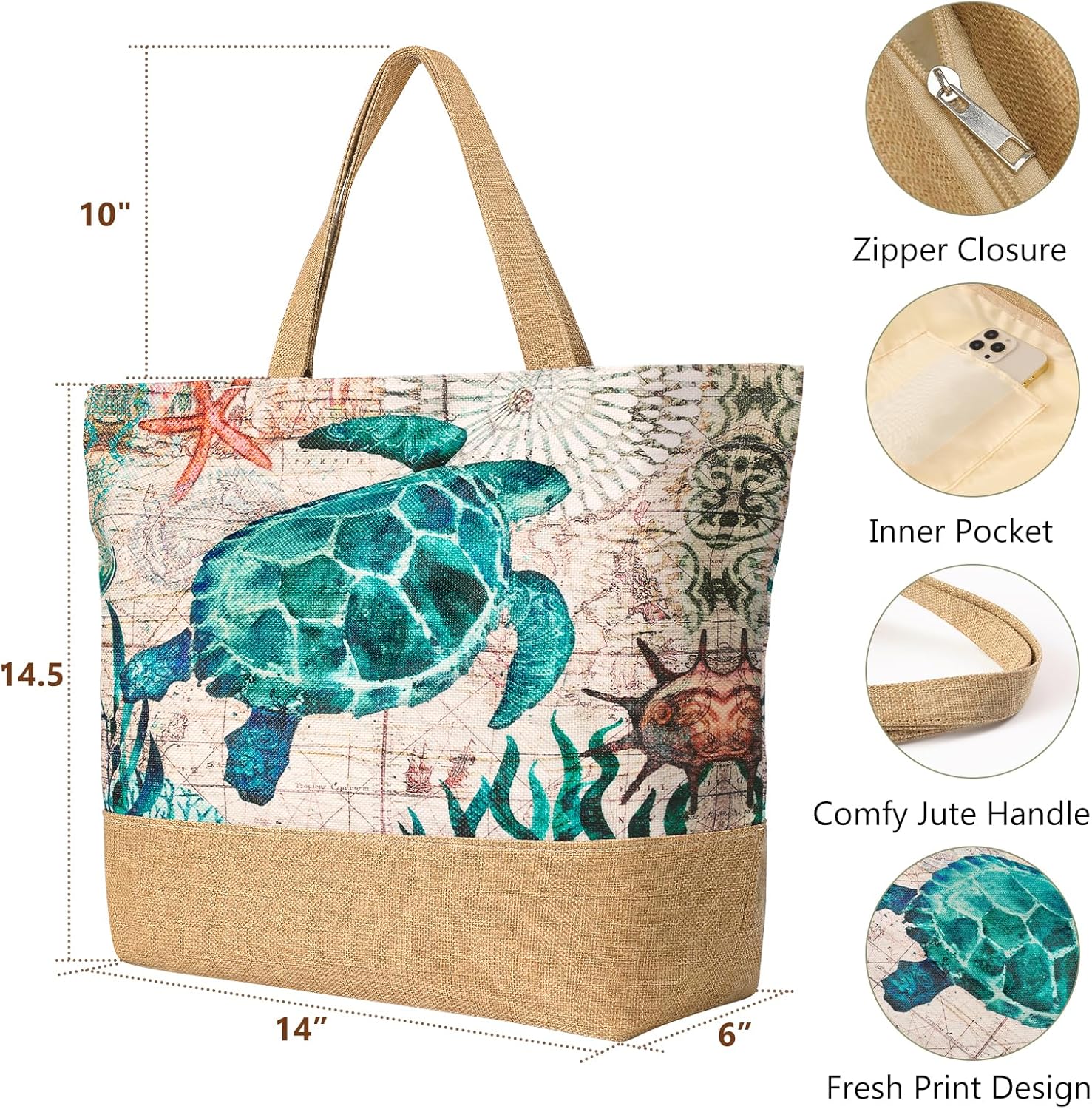 Large Beach Bag for Women with – Tote Bag Beach Bewertung und Preis