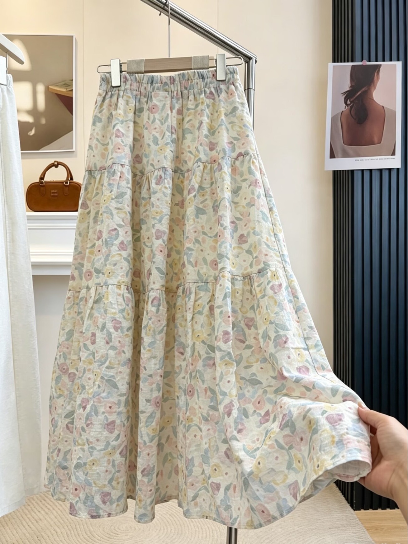 Summer Floral Print A-Line Mid – Midi Skirt Floral Bewertung und Preis