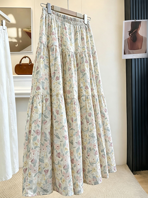 Summer Floral Print A-Line Mid – Midi Skirt Floral Bewertung und Preis