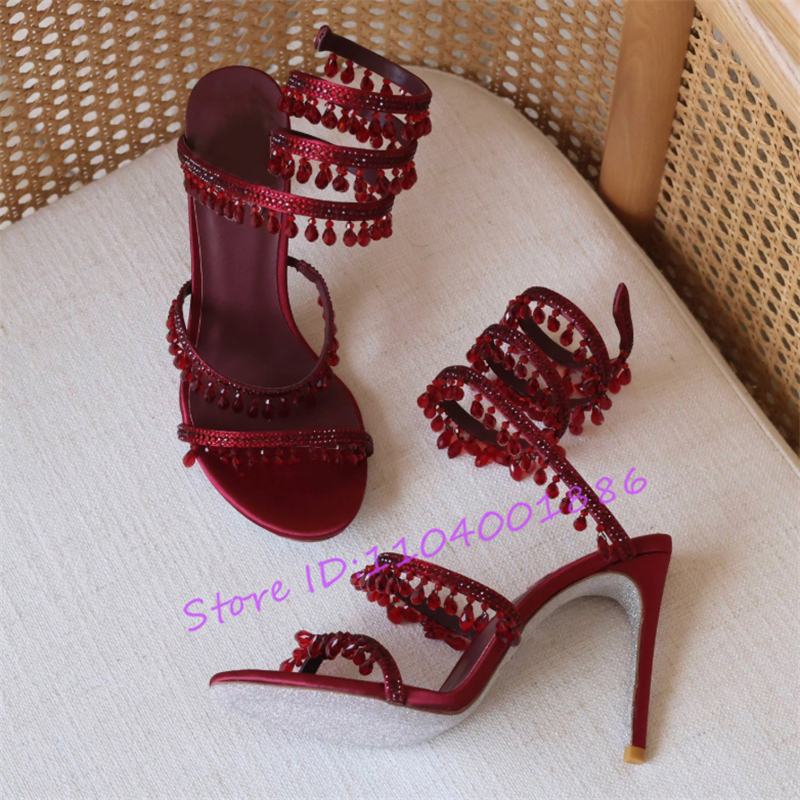 Rhinestone Snake Shape Ankle S – Sandal Strappy Heeled Bewertung und Preis