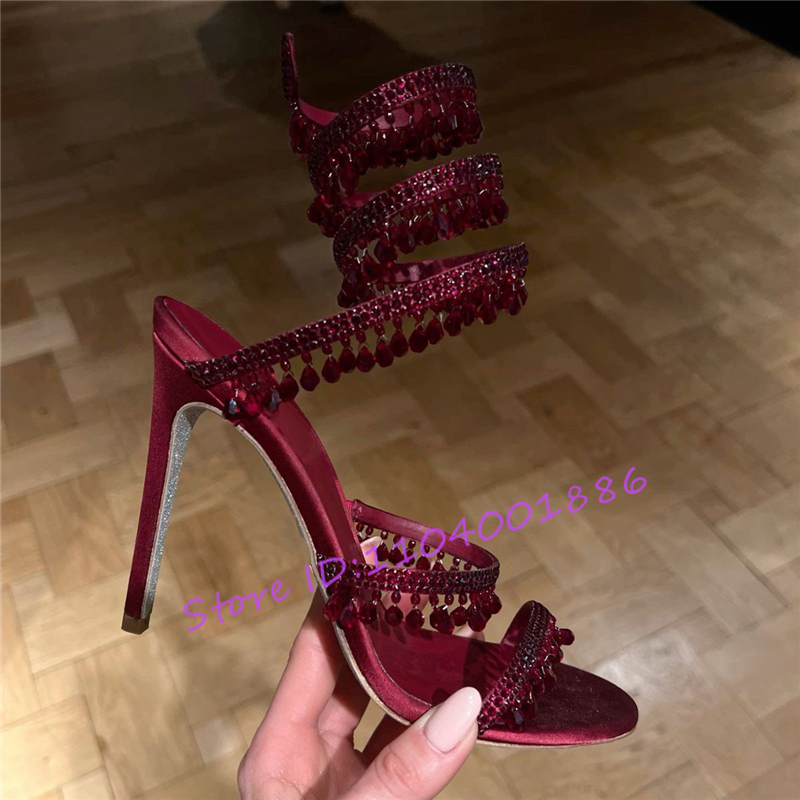 Rhinestone Snake Shape Ankle S – Sandal Strappy Heeled Bewertung und Preis