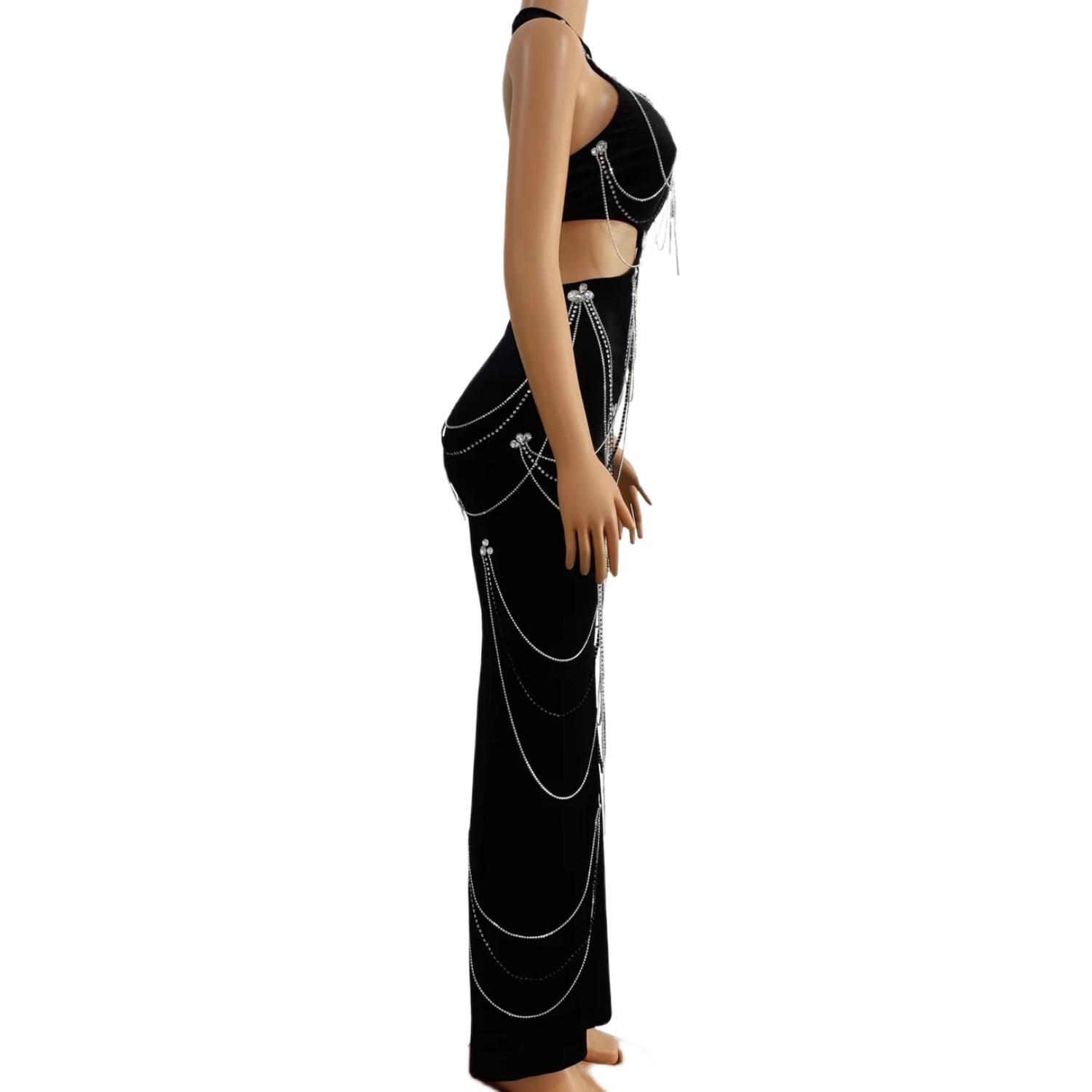 Zuanlianhei Luxury Black Velve – Maxi Dress Halter Bewertung und Preis