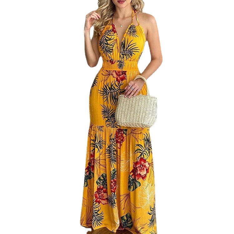 Floral Maxi Dress Long Backles – Maxi Dress Halter Bewertung und Preis