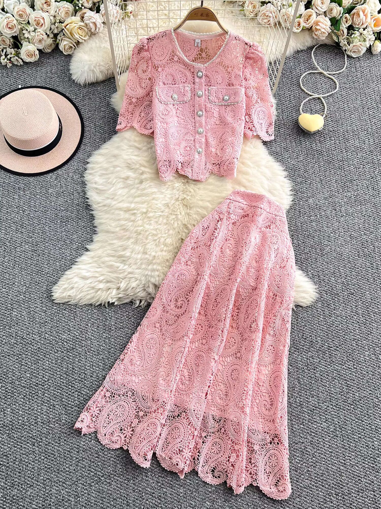 Elegant Pearl Long Dress Suits – Midi Skirt Floral Bewertung und Preis