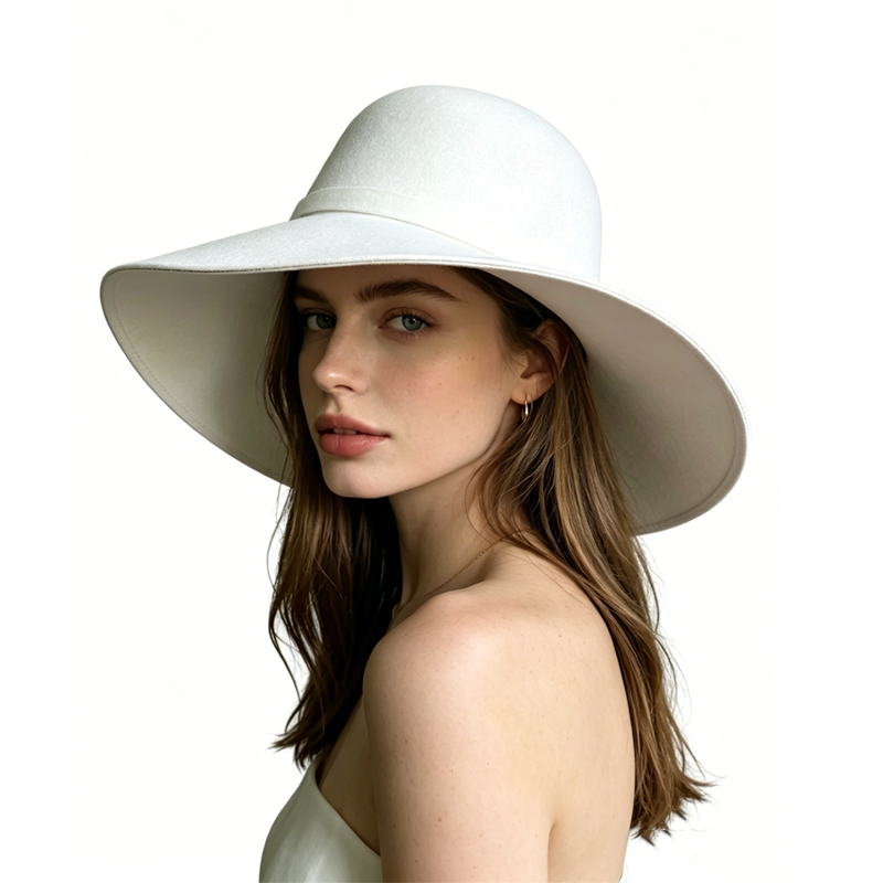White Dome-shaped Ladies' Hat  – Hat Floppy Wide Bewertung und Preis
