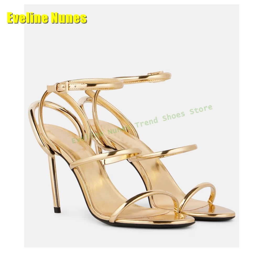 Golden Strappy Metallic Leathe – Sandal Strappy Heeled Bewertung und Preis