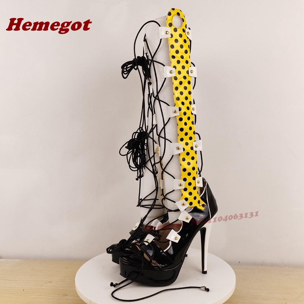 Colorful Platform Lace-Up Sand – Sandal Strappy Heeled Bewertung und Preis
