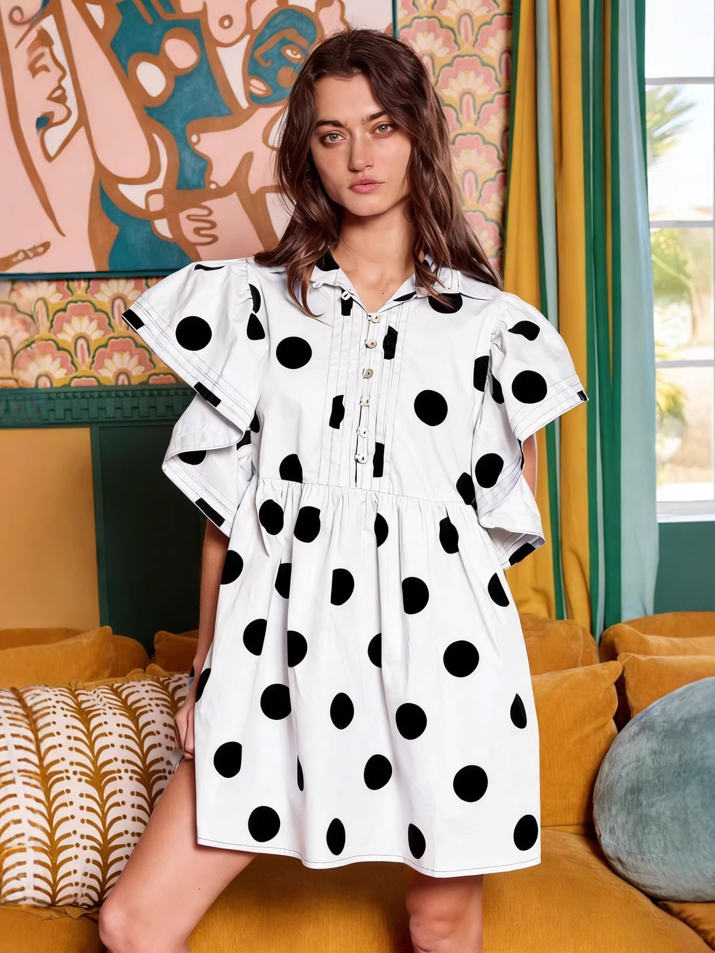 Spring Summer Polka Dot Print  – Blouse Off Shoulder Bewertung und Preis