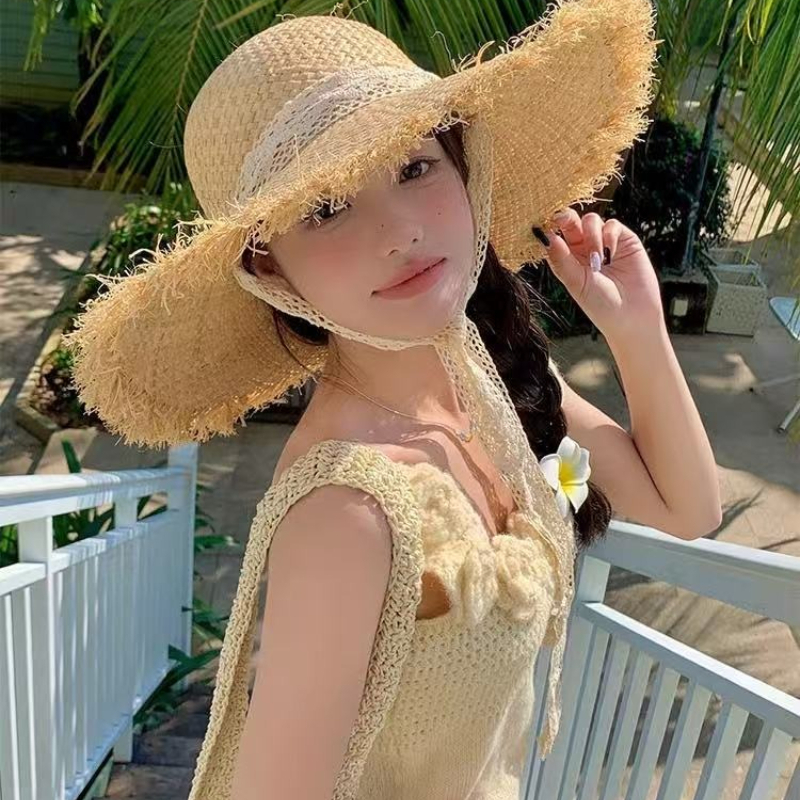 Women Raffia Straw Sun Hat Wid – Hat Floppy Wide Bewertung und Preis