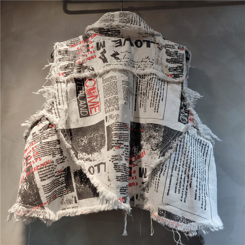 Chic Women Newspapers Letters  – Shorts Denim Frayed Bewertung und Preis