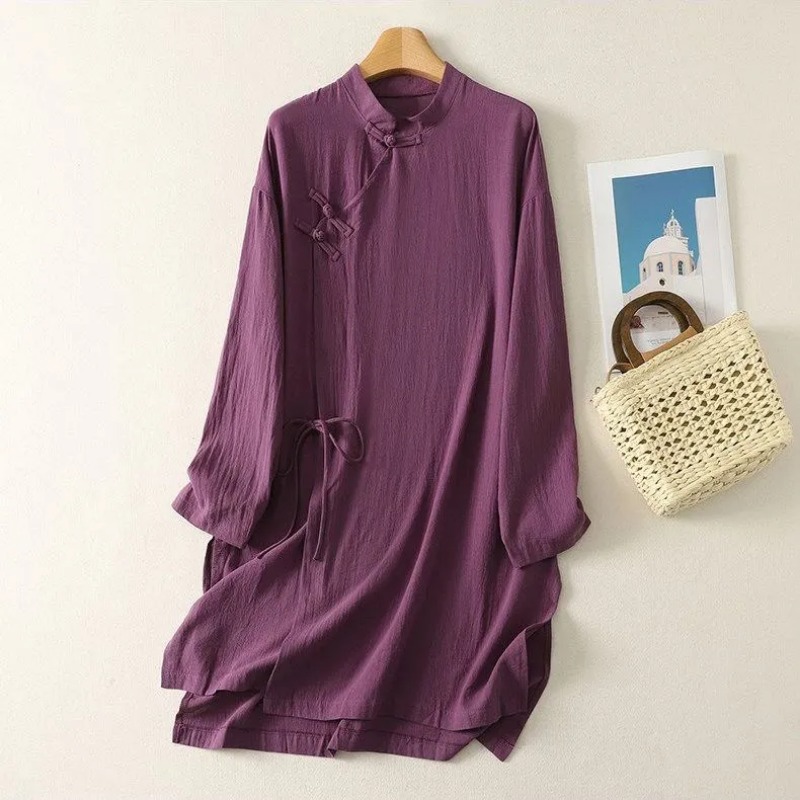 Women's Chinese Style Frog But – Linen Dress Wrap Bewertung und Preis