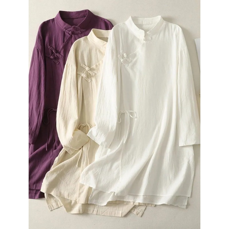 Women's Chinese Style Frog But – Linen Dress Wrap Bewertung und Preis