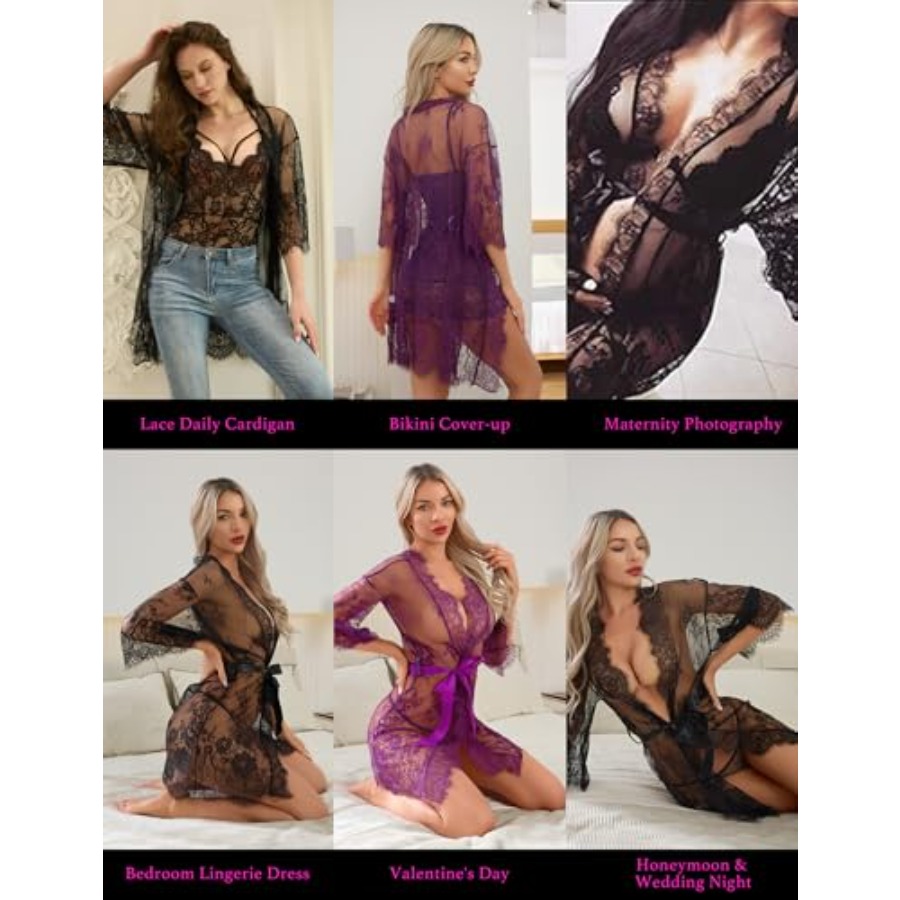 Narcisse Women's Floral Lace K – Kimono Sheer Floral Bewertung und Preis