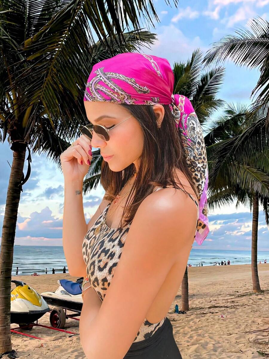 1pc Leopard Print Chain & Flor – Headband Summer Knit Bewertung und Preis