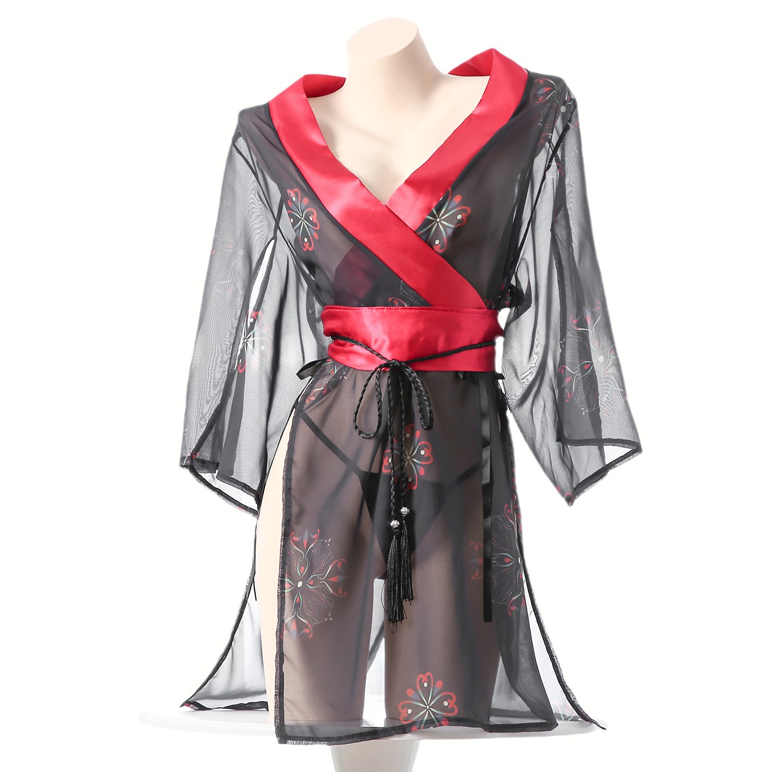 Women's Black Sheer Mesh Japan – Kimono Sheer Floral Bewertung und Preis