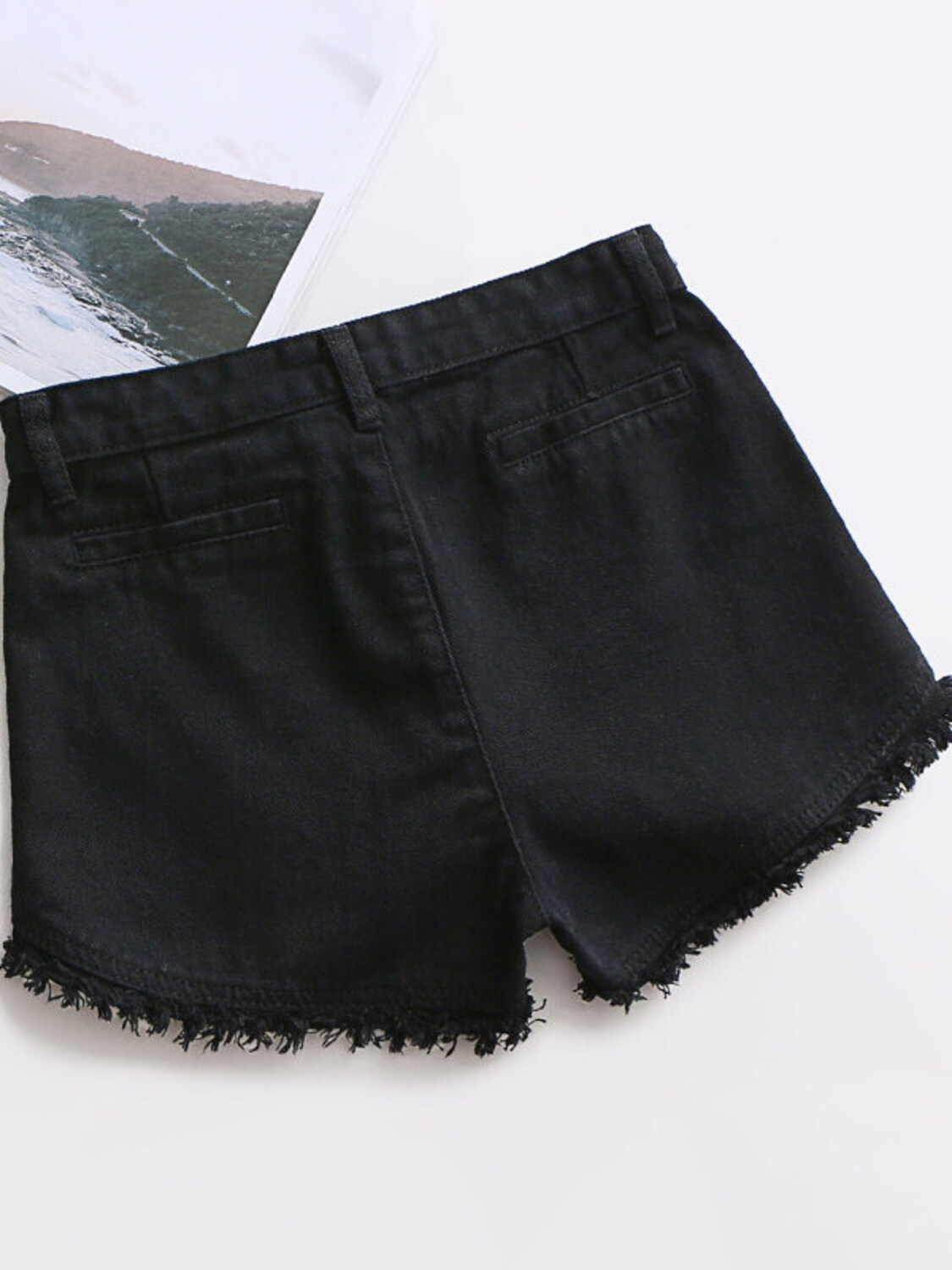 Women's High Waist Denim Short – Shorts Denim Frayed Bewertung und Preis