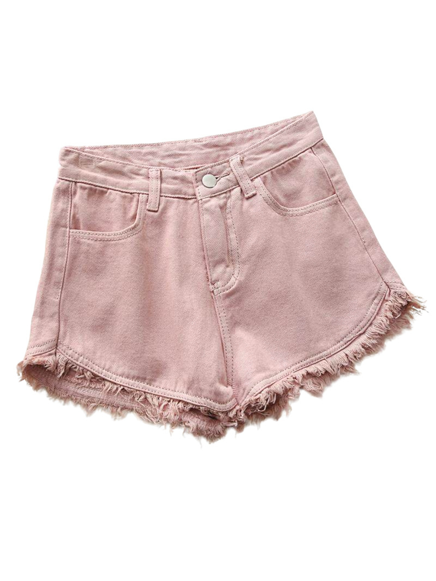 Women's High Waist Denim Short – Shorts Denim Frayed Bewertung und Preis