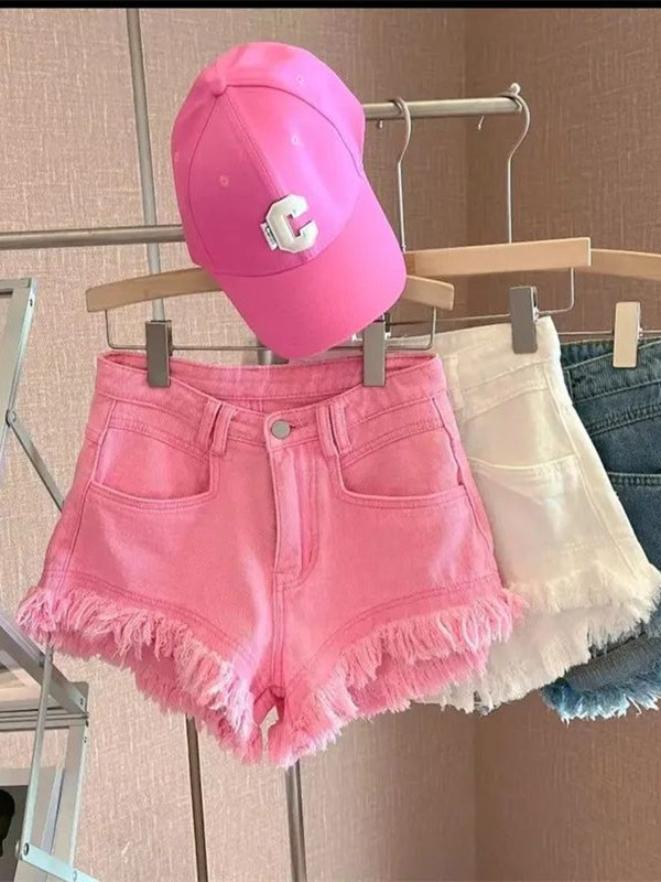 Outlet Korean Style Casual Hon – Shorts Denim Frayed Bewertung und Preis