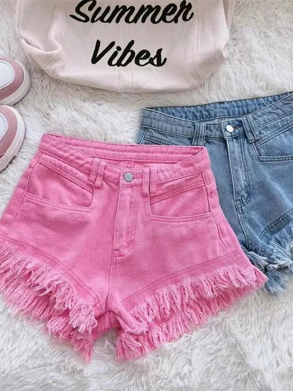 Outlet Korean Style Casual Hon – Shorts Denim Frayed Bewertung und Preis